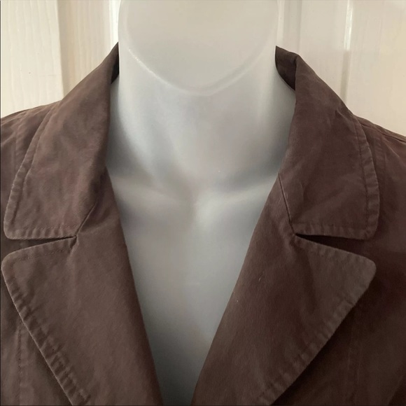 Talbots Sz 8 Brown Lightweight Button Up Cotton Jacket With Pockets GUC BPU2 - Picture 5 of 13